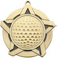 Super Star Medal - Golf - 2-1/4" Diameter
